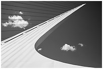 Spar and cables, Sundial Bridge, Redding. California, USA ( black and white)