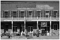 Historic brick building, Cedarville. California, USA ( black and white)
