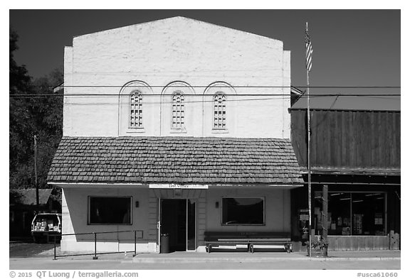 Post Office, Cedarville. California, USA (black and white)