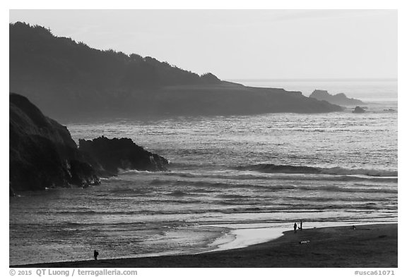 Coastline at Jug Handle Creek outlet. Fort Bragg, California, USA (black and white)