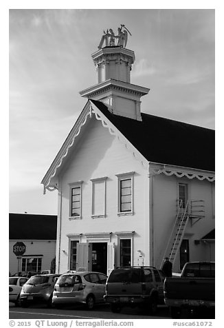 Church. Mendocino, California, USA (black and white)