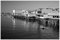 Wharf. Monterey, California, USA ( black and white)