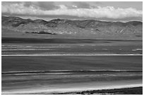 Soda Lake and Temblor Range in springtime. Carrizo Plain National Monument, California, USA ( black and white)