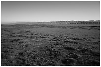 Aerial view of Carrizo Plain in springtime. Carrizo Plain National Monument, California, USA ( black and white)