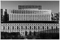 Aerial view of California State Building. San Francisco, California, USA ( black and white)