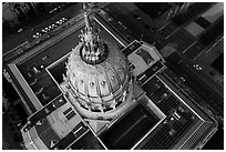 Aerial view of City Hall roof. San Francisco, California, USA ( black and white)