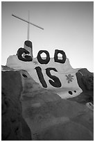 Top of Leonard Knight Salvation Mountain. Nyland, California, USA ( black and white)