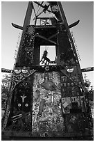 Art installation, Slab City. Nyland, California, USA ( black and white)