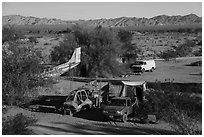 Camps, Slab City. Nyland, California, USA ( black and white)