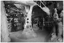 Inside Salvation Mountain. Nyland, California, USA ( black and white)