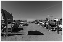 Bombay Beach drive in theater. California, USA ( black and white)