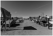 Bombay Beach drive in theater. California, USA ( black and white)