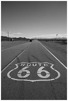 Route 66 marking, Amboy. California, USA ( black and white)