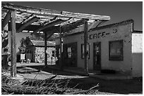 Abandonned building. Mojave Trails National Monument, California, USA ( black and white)