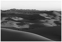 Dunes and mountains at sunset, Cadiz Dunes. Mojave Trails National Monument, California, USA ( black and white)