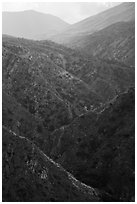 Deep Canyon. Santa Rosa and San Jacinto Mountains National Monument, California, USA ( black and white)