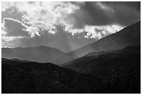 Showers and clouds over Santa Rosa Mountains. Santa Rosa and San Jacinto Mountains National Monument, California, USA ( black and white)