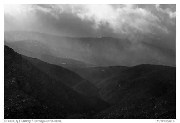 Ridges and clouds, Santa Rosa Mountains. Santa Rosa and San Jacinto Mountains National Monument, California, USA (black and white)
