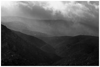 Ridges and clouds, Santa Rosa Mountains. Santa Rosa and San Jacinto Mountains National Monument, California, USA ( black and white)