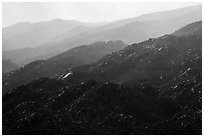 Santa Rosa Mountains ridges. Santa Rosa and San Jacinto Mountains National Monument, California, USA ( black and white)