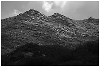 Ridge with fresh snow, Santa Rosa Mountains. Santa Rosa and San Jacinto Mountains National Monument, California, USA ( black and white)
