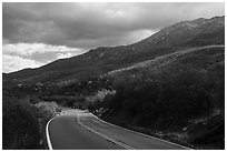 Highway 74 (Palms to Pines Scenic Highway). Santa Rosa and San Jacinto Mountains National Monument, California, USA ( black and white)