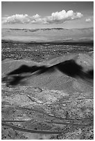 Highway 74 and Coachella Valley. Santa Rosa and San Jacinto Mountains National Monument, California, USA ( black and white)