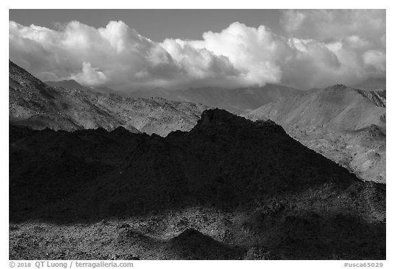 Shadows and clouds, San Jacinto Mountains. Santa Rosa and San Jacinto Mountains National Monument, California, USA (black and white)