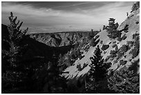 Looking towards the Mojave Desert from the crest. San Gabriel Mountains National Monument, California, USA ( black and white)