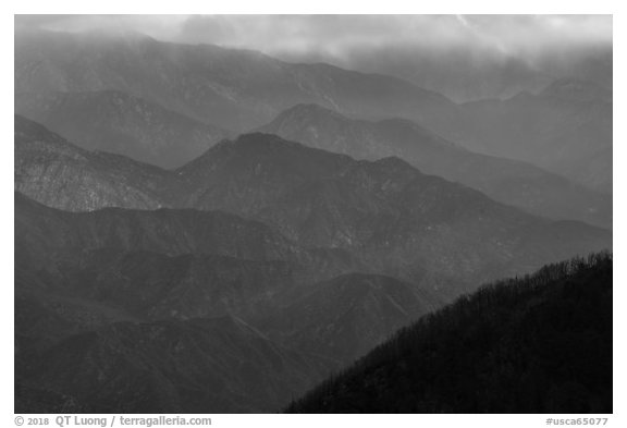 Blue ridges. San Gabriel Mountains National Monument, California, USA (black and white)
