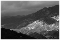 Light and shadows on mountains. San Gabriel Mountains National Monument, California, USA ( black and white)