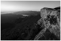 Annies Rock and Markley Canyon at sunset. Berryessa Snow Mountain National Monument, California, USA ( black and white)