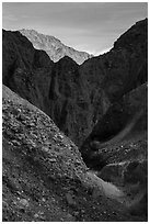 Eroded side canyon, Afton Canyon. Mojave Trails National Monument, California, USA ( black and white)