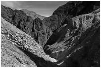 Narrow side canyon, Afton Canyon. Mojave Trails National Monument, California, USA ( black and white)