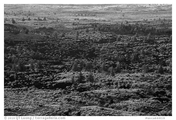 Schonchin Flow. Lava Beds National Monument, California, USA (black and white)