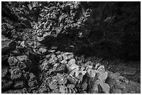 Big Painted Cave. Lava Beds National Monument, California, USA ( black and white)