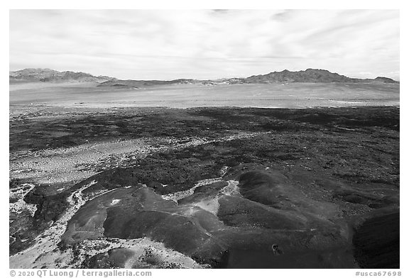 Aerial view of Lavic Lake volcanic field. Mojave Trails National Monument, California, USA