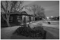 Pioneertown at night. California, USA ( black and white)