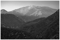Mt Baldy from San Antonio Canyon. San Gabriel Mountains National Monument, California, USA ( black and white)