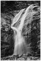 San Antonio Falls lower tier. San Gabriel Mountains National Monument, California, USA ( black and white)