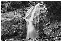 San Antonio Falls low tier. San Gabriel Mountains National Monument, California, USA ( black and white)