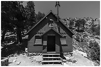San Antonio ski hut. San Gabriel Mountains National Monument, California, USA ( black and white)