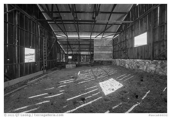 Inside Selby Ranch. Carrizo Plain National Monument, California, USA (black and white)