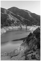 Moris Dam, San Gabriel Canyon. San Gabriel Mountains National Monument, California, USA ( black and white)