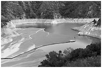 Banks, Moris Reservoir. San Gabriel Mountains National Monument, California, USA ( black and white)