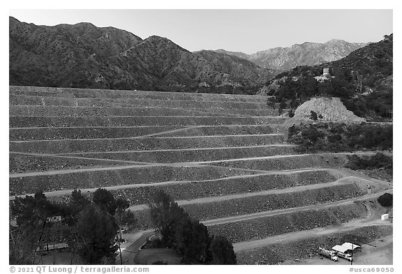 San Gabriel Dam, dusk. San Gabriel Mountains National Monument, California, USA