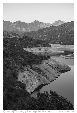 San Gabriel Reservoir, Cucamonga Peak, Etiwanda Peak. San Gabriel Mountains National Monument, California, USA