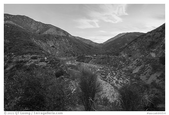 East Fork of the San Gabriel River. San Gabriel Mountains National Monument, California, USA (black and white)