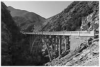 Bridge to Nowhere. San Gabriel Mountains National Monument, California, USA ( black and white)