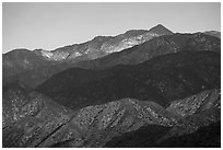 Twin Peaks, early morning. San Gabriel Mountains National Monument, California, USA ( black and white)